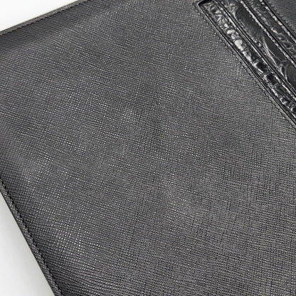 Prada Saffiano Clutch Bag 2Vn003 Black Leather