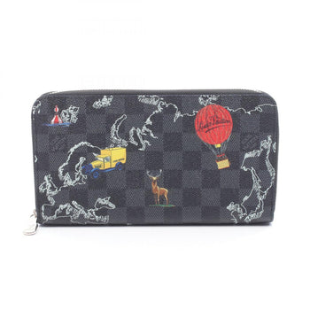 Louis Vuitton Zippy Organizer Nm Damier Graphite Round Wallet For Men