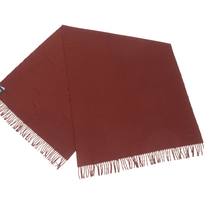 Hermes Men'S 100% Cashmere Scarf With Fringe And Embroidered Logo