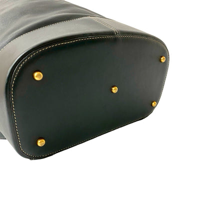 Loewe Anton Anagram Logo Leather Backpack Daypack Navy 08669