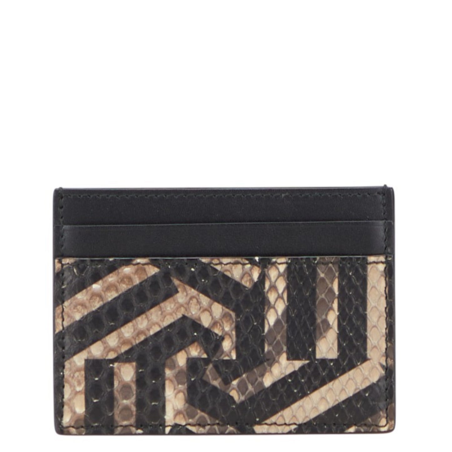 Gucci Gg Kaleido Business Card Case 406562 Black Beige Leather