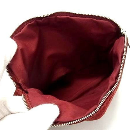 Hermes Bolide Pouch Pm Bordeaux 100% Cotton