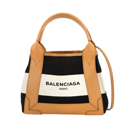 Balenciaga Navy Cabas Xs 2-Way Tote/Shoulder Bag In Leather