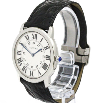 CARTIER Ronde Solo LM Steel Leather Quartz