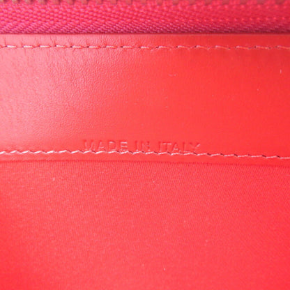 Christian Louboutin Panettone Studs 1175161 Leather Rosa Pink Red Round Long Wallet 0502Christian