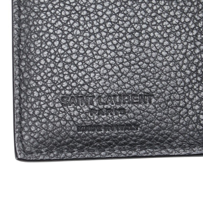 Saint Laurent Tri-Fold Compact Wallet Black Leather