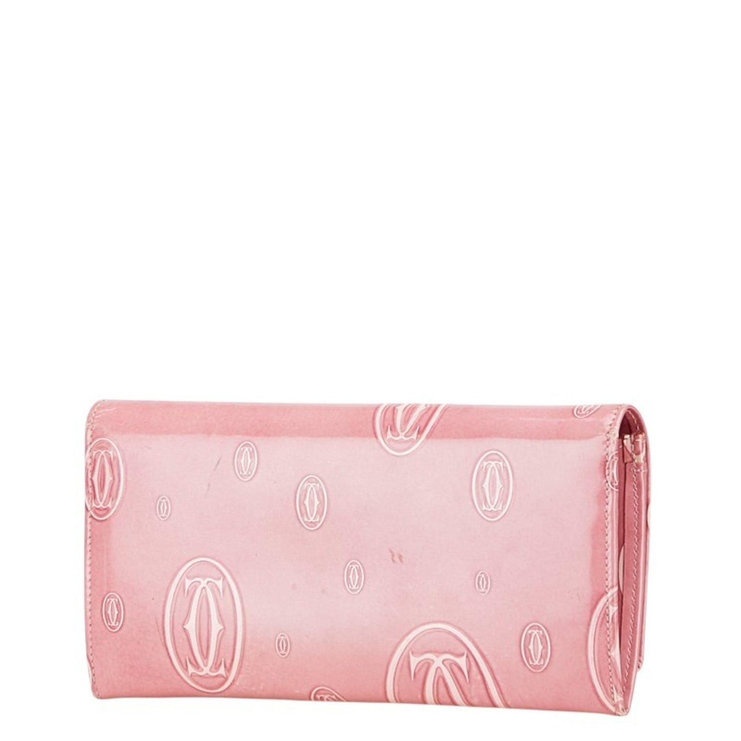 Cartier Happy Birthday Long Wallet Pink Enamel