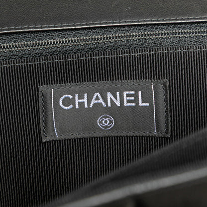 Chanel 2.55 Chocobar Chain Shoulder Bag In Black Lambskin