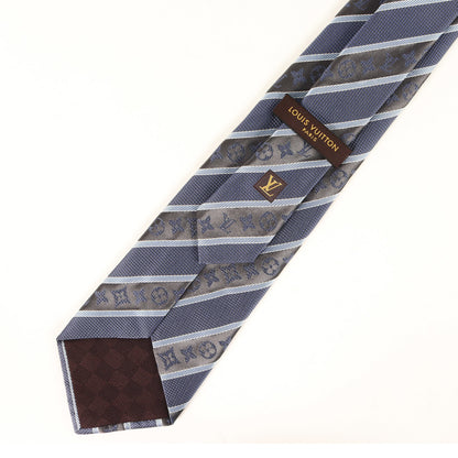 Louis Vuitton Monogram Regimental Silk Cravate Blue