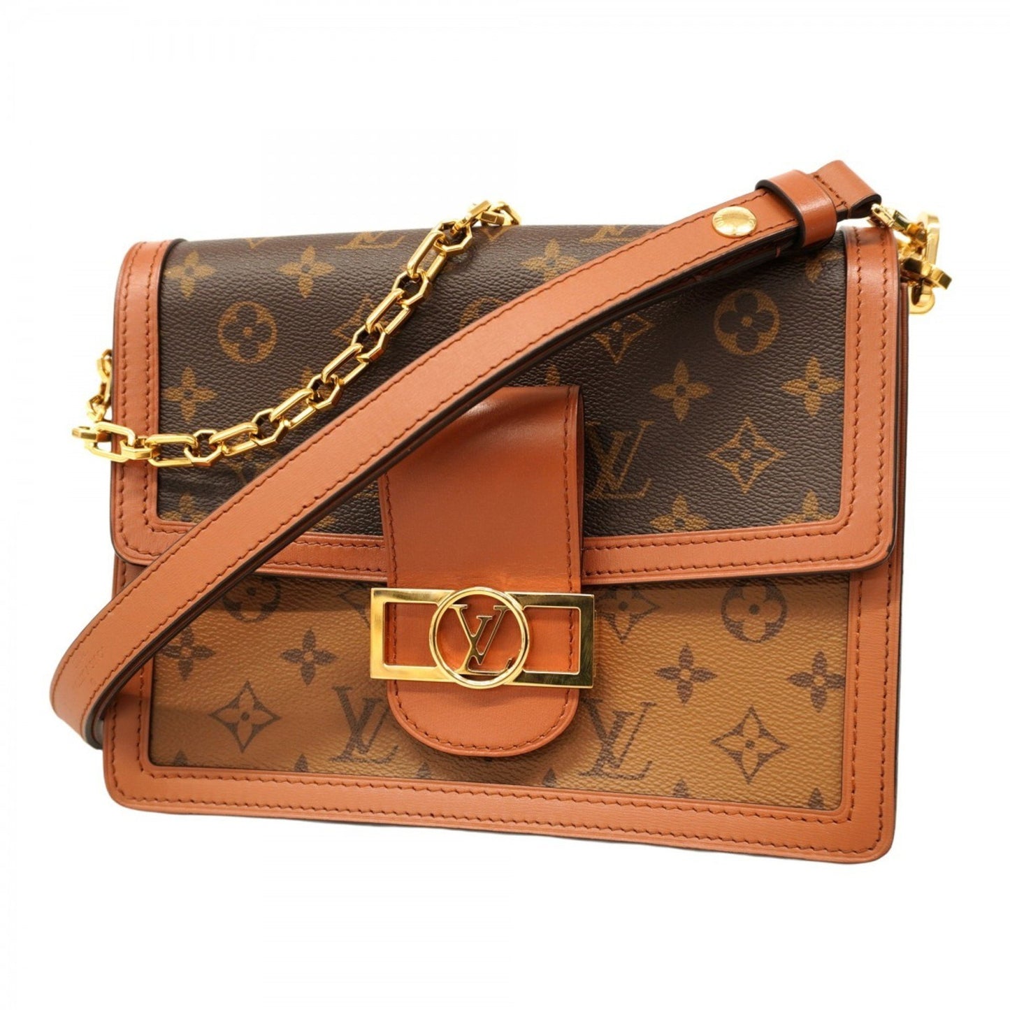 Louis Vuitton Monogram Reverse Dauphine Mm Handbag M45958 Brown 2-Way Bag