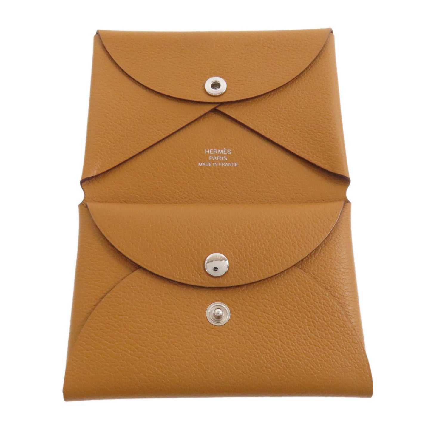 Hermes Herms Calvi Duo Silver Hardware Coin Case Evercolor
