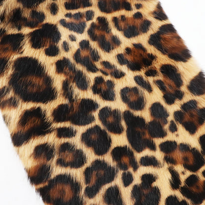 Gucci 322989 Lapin Fur Leopard Print Shawl/Scarf With 100% Silk Lining And Gg Pattern