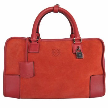 Loewe Handbag Amazona 36 Suede Leather Red