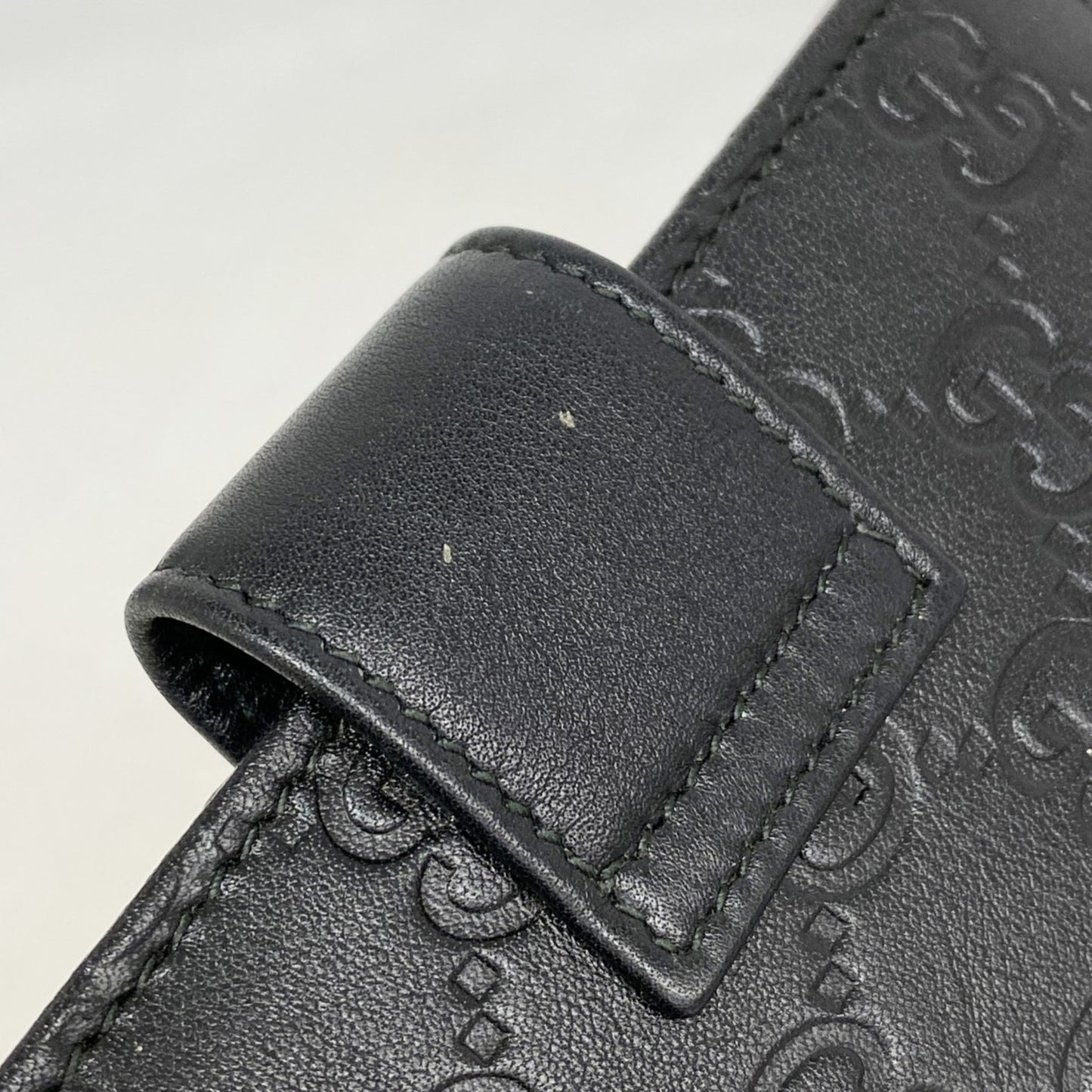 Gucci Guccissima Notebook Cover 115240 Leather Black Champagne