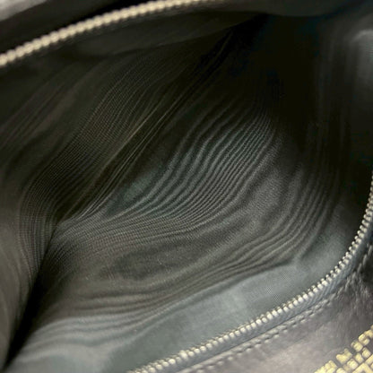 Celine Logo Carriage Calf Leather Shoulder Bag Pochette Black 23612