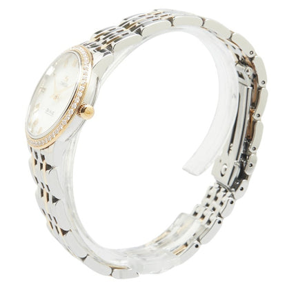 Omega De Ville Prestige Diamond Bezel Watch 413.25.27.60.05.001 Quartz White Dial Stainless Steel