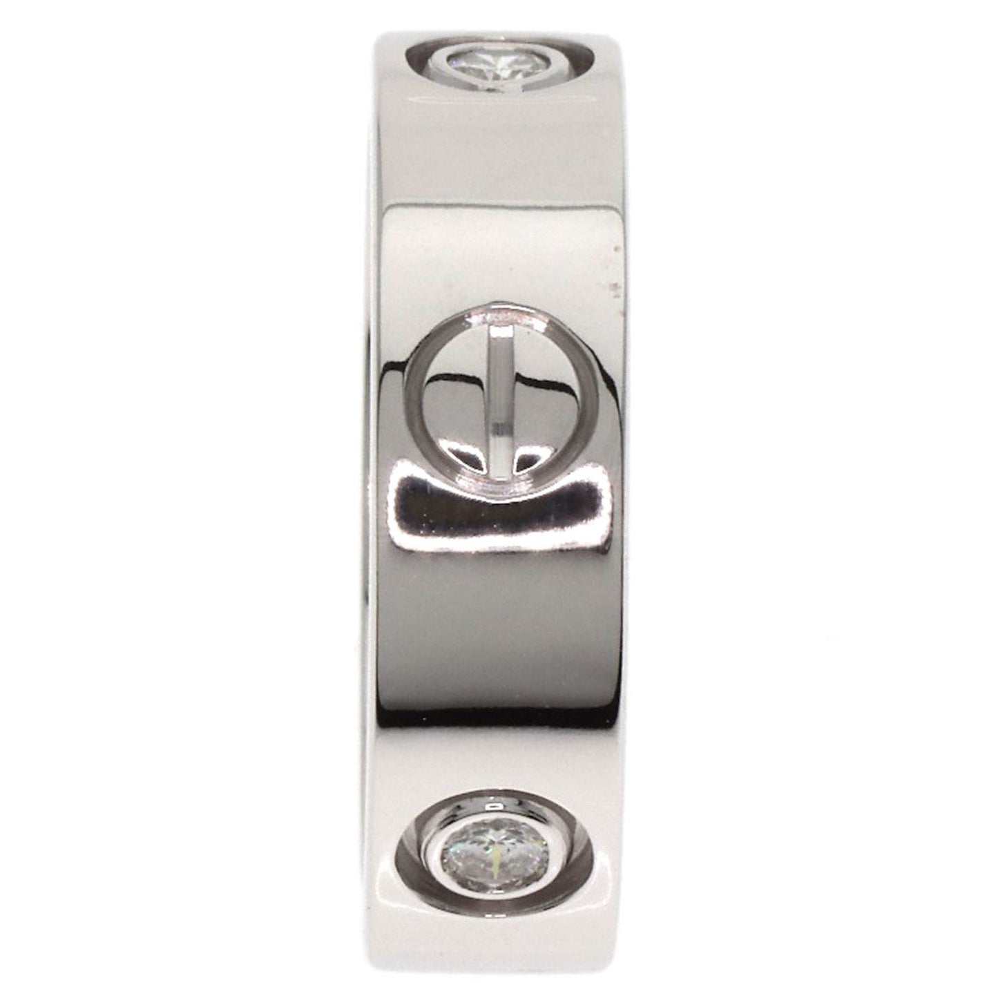 Cartier Love Ring 3P Diamond #52 18K White Gold
