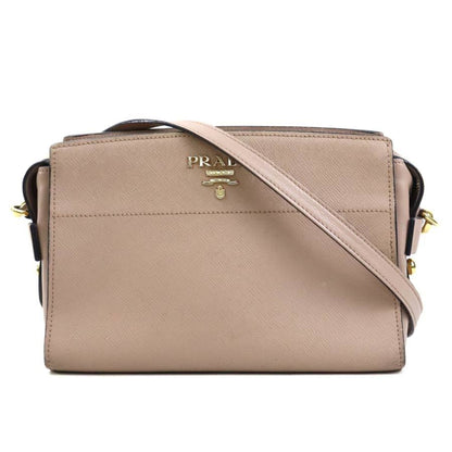 Prada Shoulder Bag Leather Pink Beige