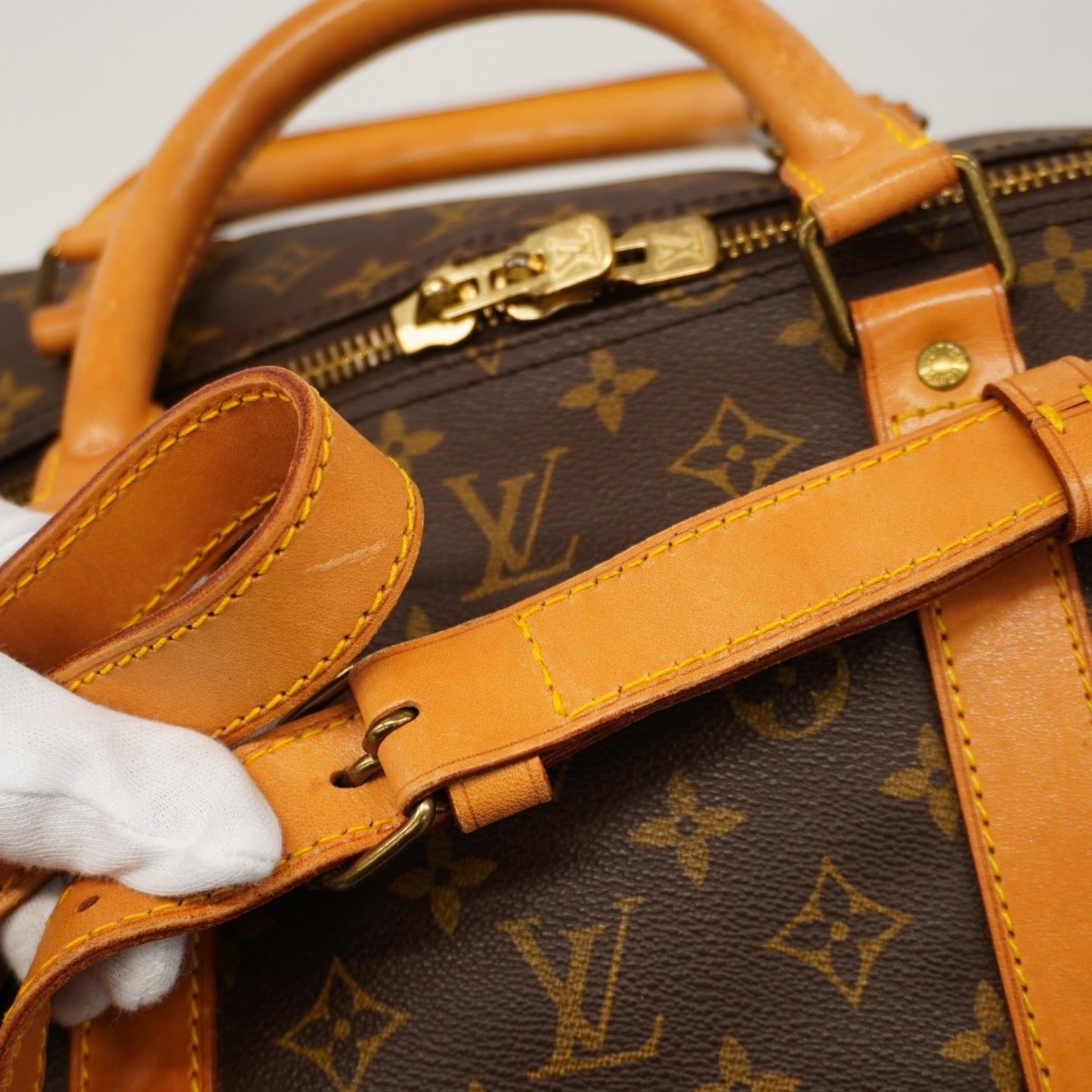 Louis Vuitton Monogram Keepall Bandouliere 60 Boston Bag M41412 Brown