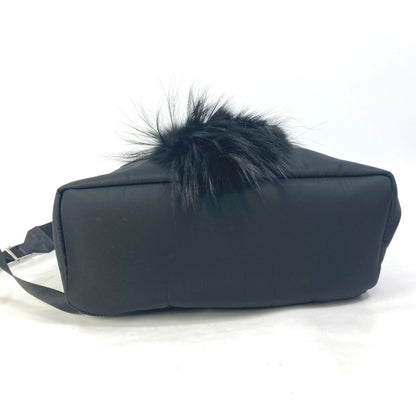 Fendi 7Vz016 Karl Lagerfeld Fur Studded Nylon Backpack In Black