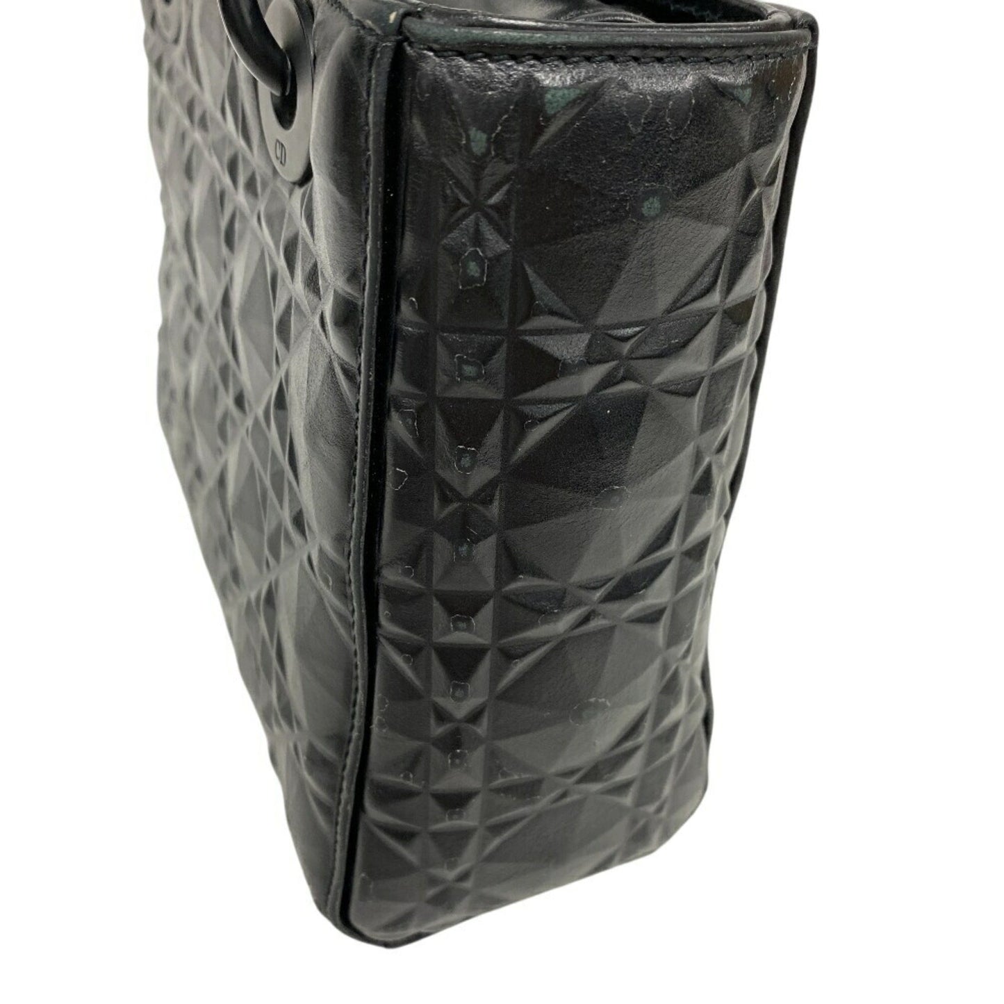 Christian Dior Diamond Cannage Shoulder Bag Handbag Black