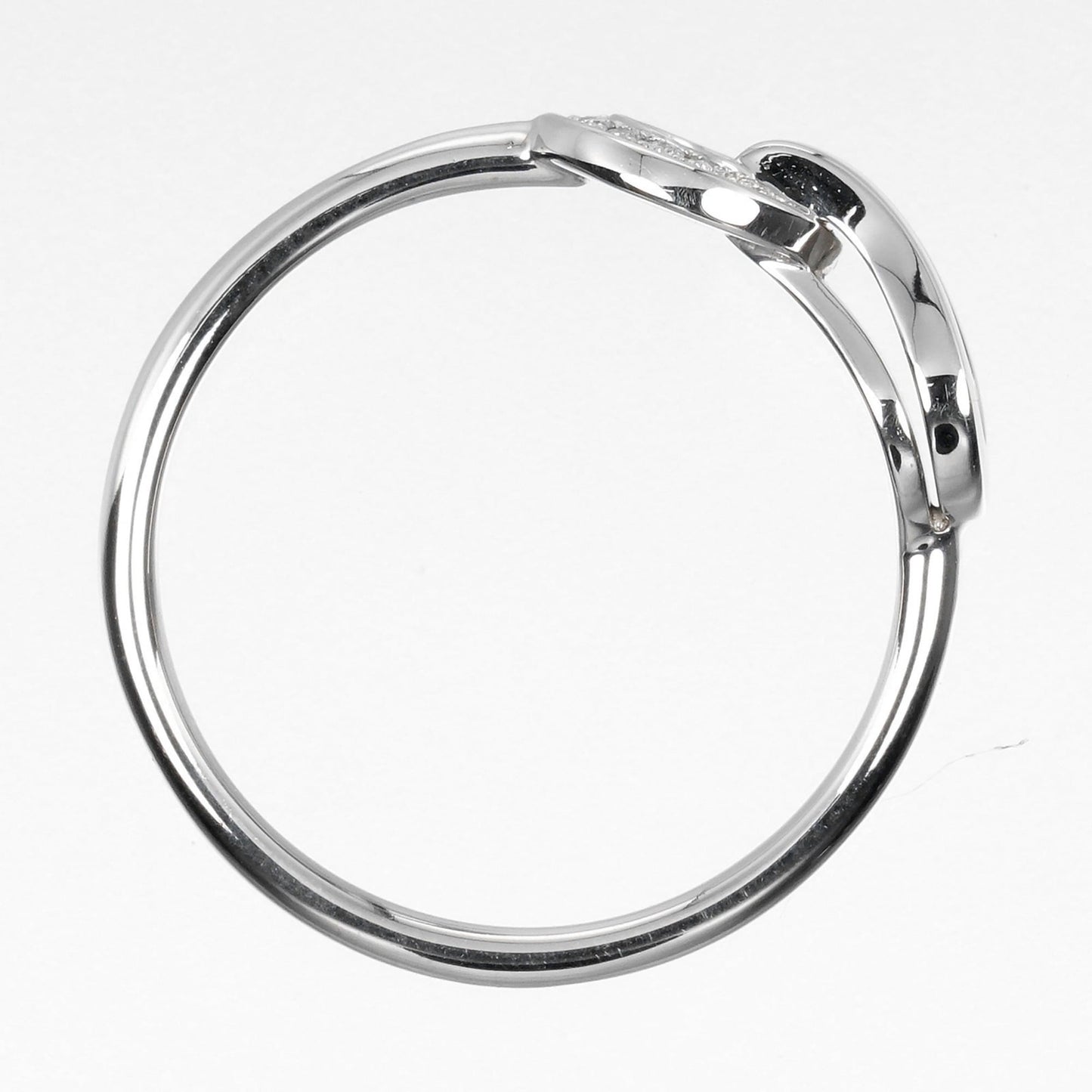 Cartier Agraffe Size 9 Ring In 18K White Gold With Diamonds