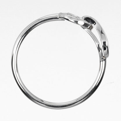 Cartier Agraffe Size 9 Ring In 18K White Gold With Diamonds