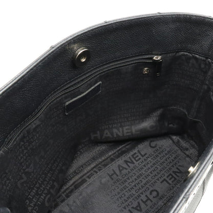 Chanel Chocolate Bar Tote Bag Leather Black