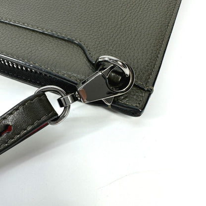 Christian Louboutin Logo 2Way Bag Pochette Clutch Shoulder Leather