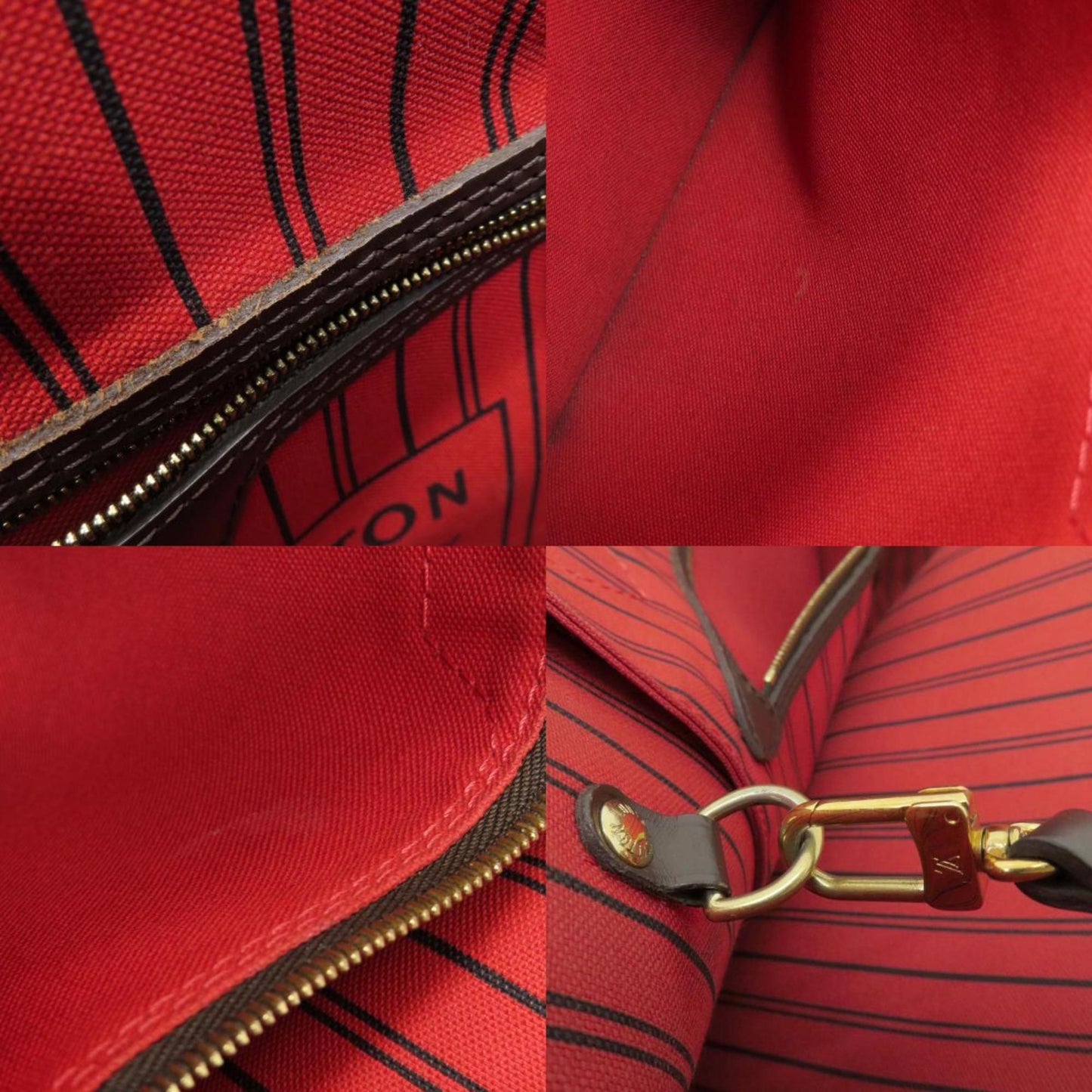 Louis Vuitton N41358 Neverfull Mm Damier Ebene Tote Bag Canvas