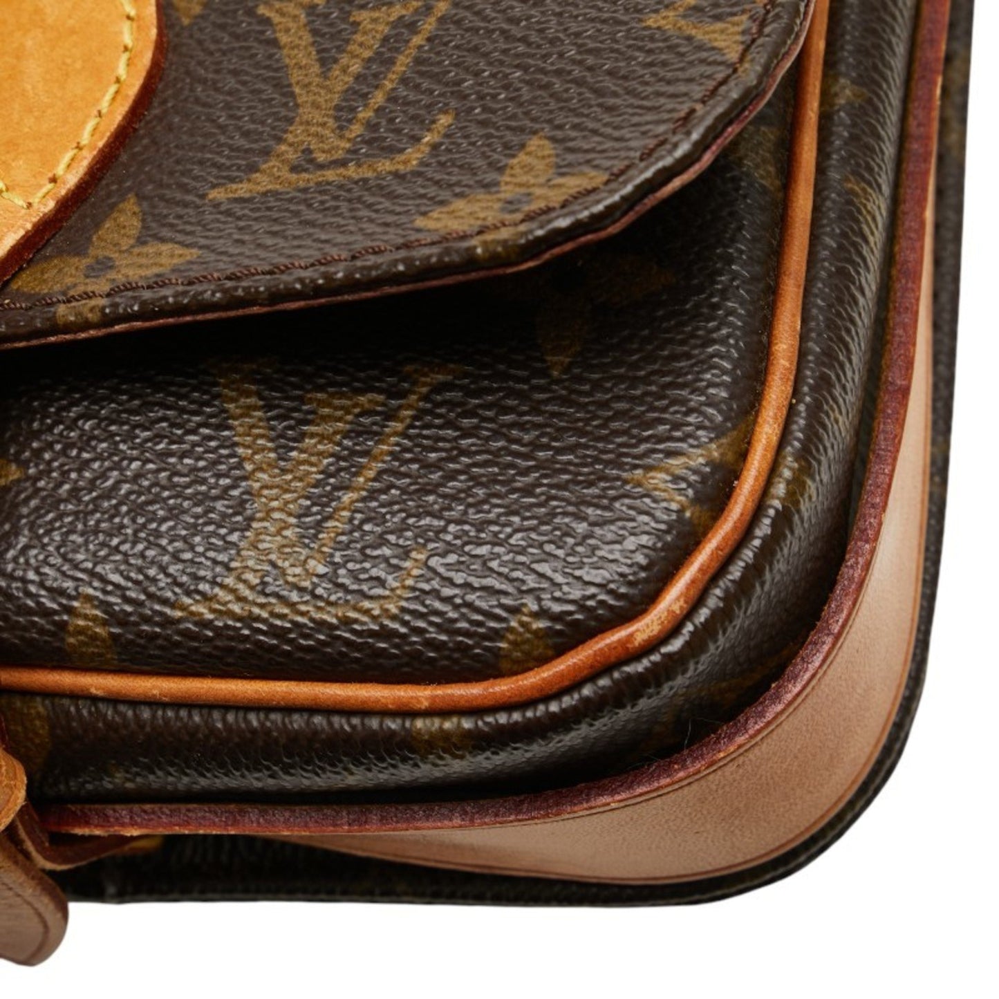 Louis Vuitton Monogram Mini Cartouchiere Crossbody Shoulder Bag M51254 Brown Leather