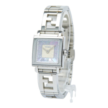 Fendi Quadromini Watch 60500L Quartz Purple Dial Stainless Steel