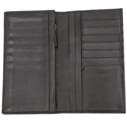 Bvlgari Bulgari Octo Bi-Fold Long Wallet Leather Brown Coin Purse 36966