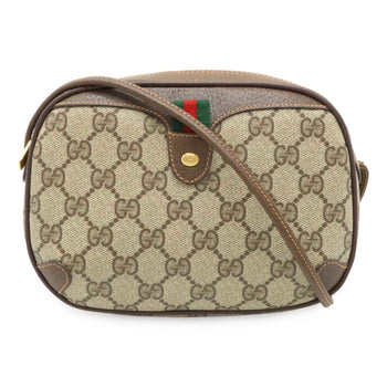 Gucci Old Gucci Sherry Line Pochette Shoulder Bag Pvc Leather Beige Brown 89.02.066