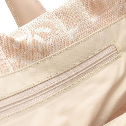 Chanel New Travel Line Mm Tote Bag Leather Nylon Canvas