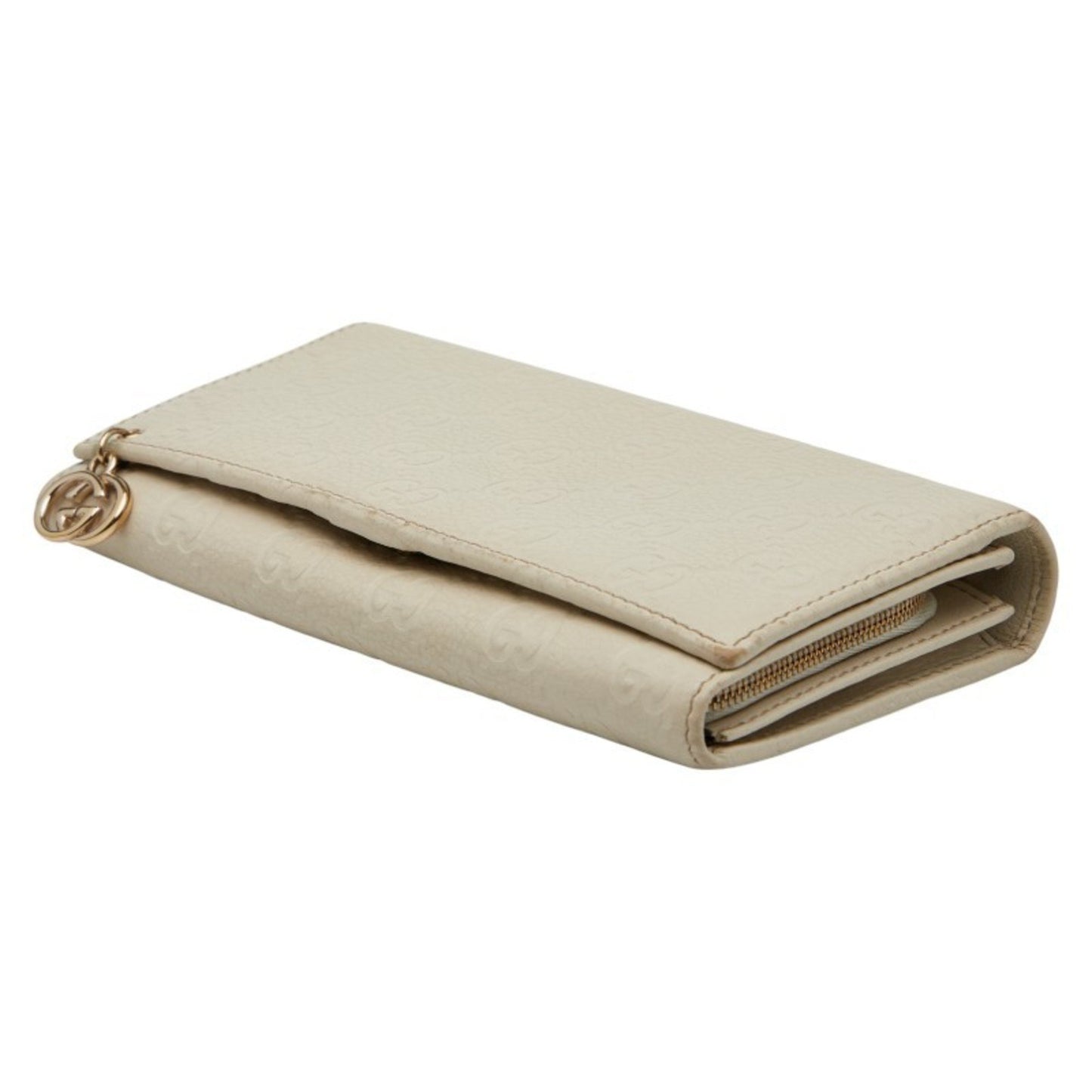 Gucci Guccissima Long Wallet Chain 2Way 224262 White Leather