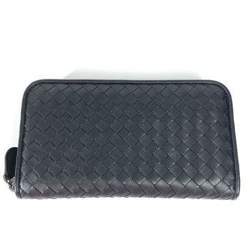 Bottega Veneta Bottega Veneta Long Wallet Intrecciato Round Zipper Leather