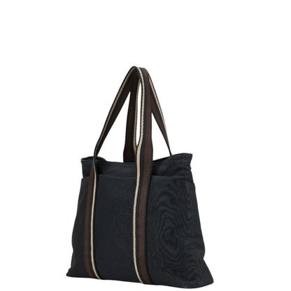 Hermes Troca Horizontal Mm Handbag Black Canvas Leather