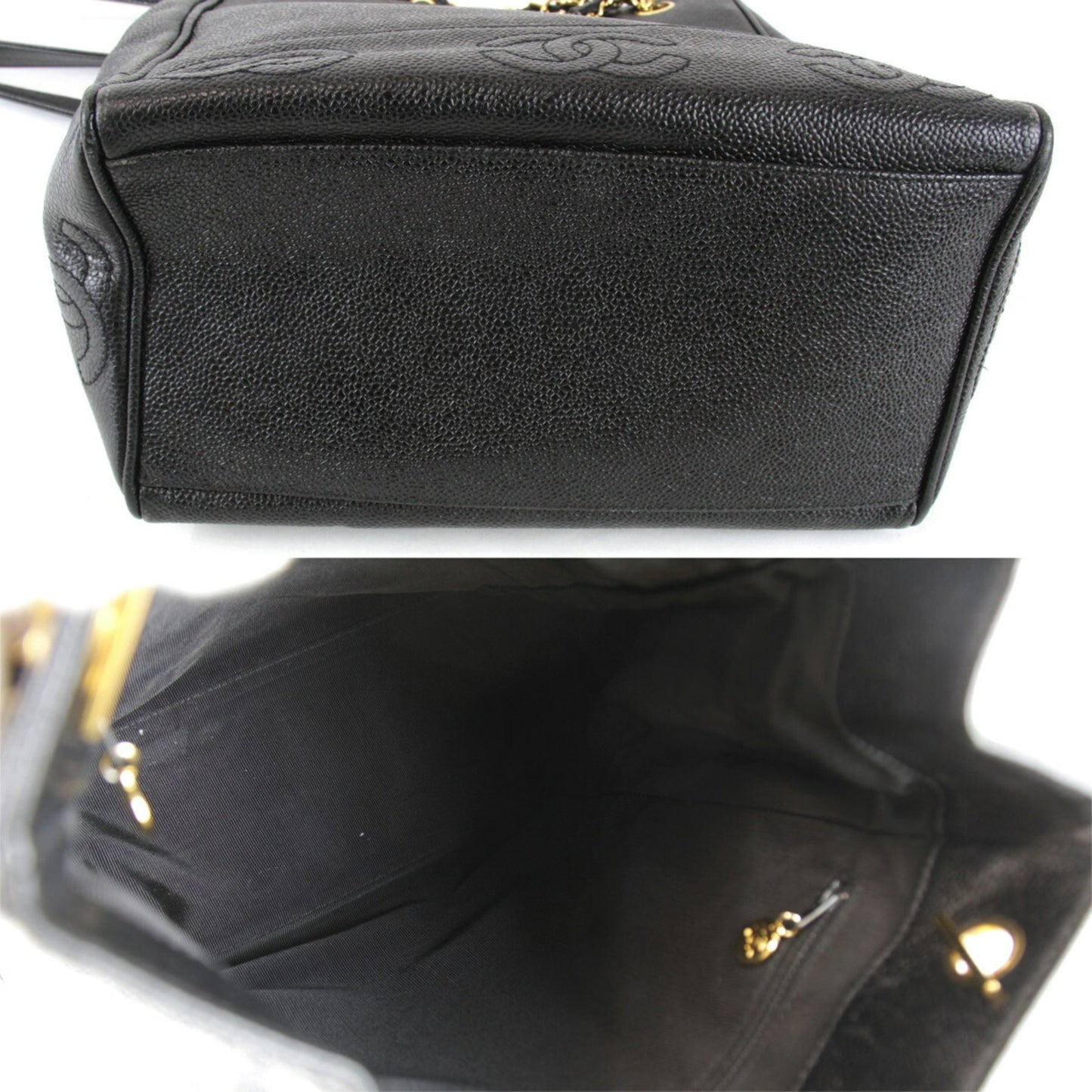 Chanel Triple Coco Shoulder Bag Leather Black