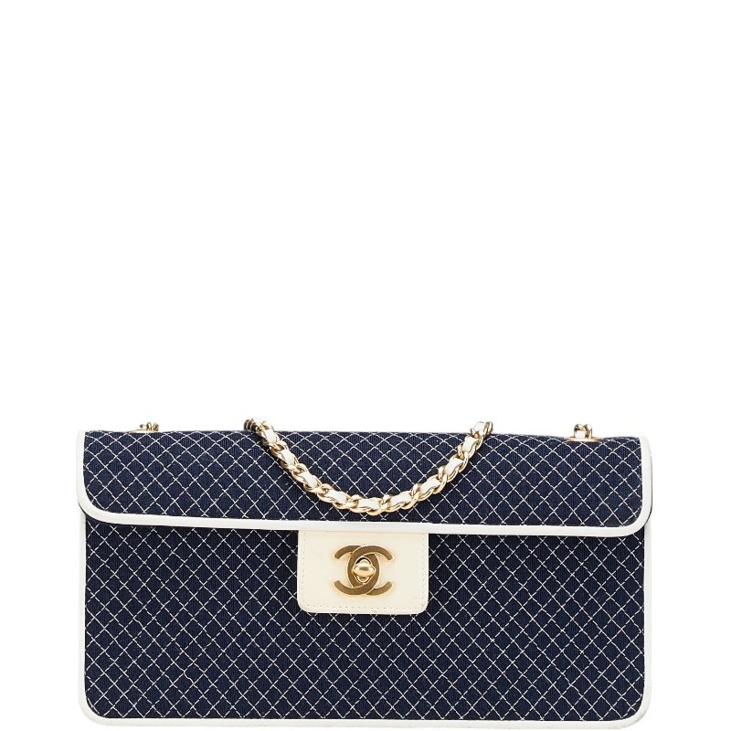 Chanel Coco Mark Quilted Chain Mini Shoulder Bag In Navy