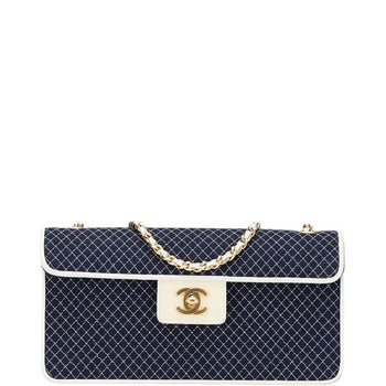 Chanel Coco Mark Quilted Chain Mini Shoulder Bag In Navy