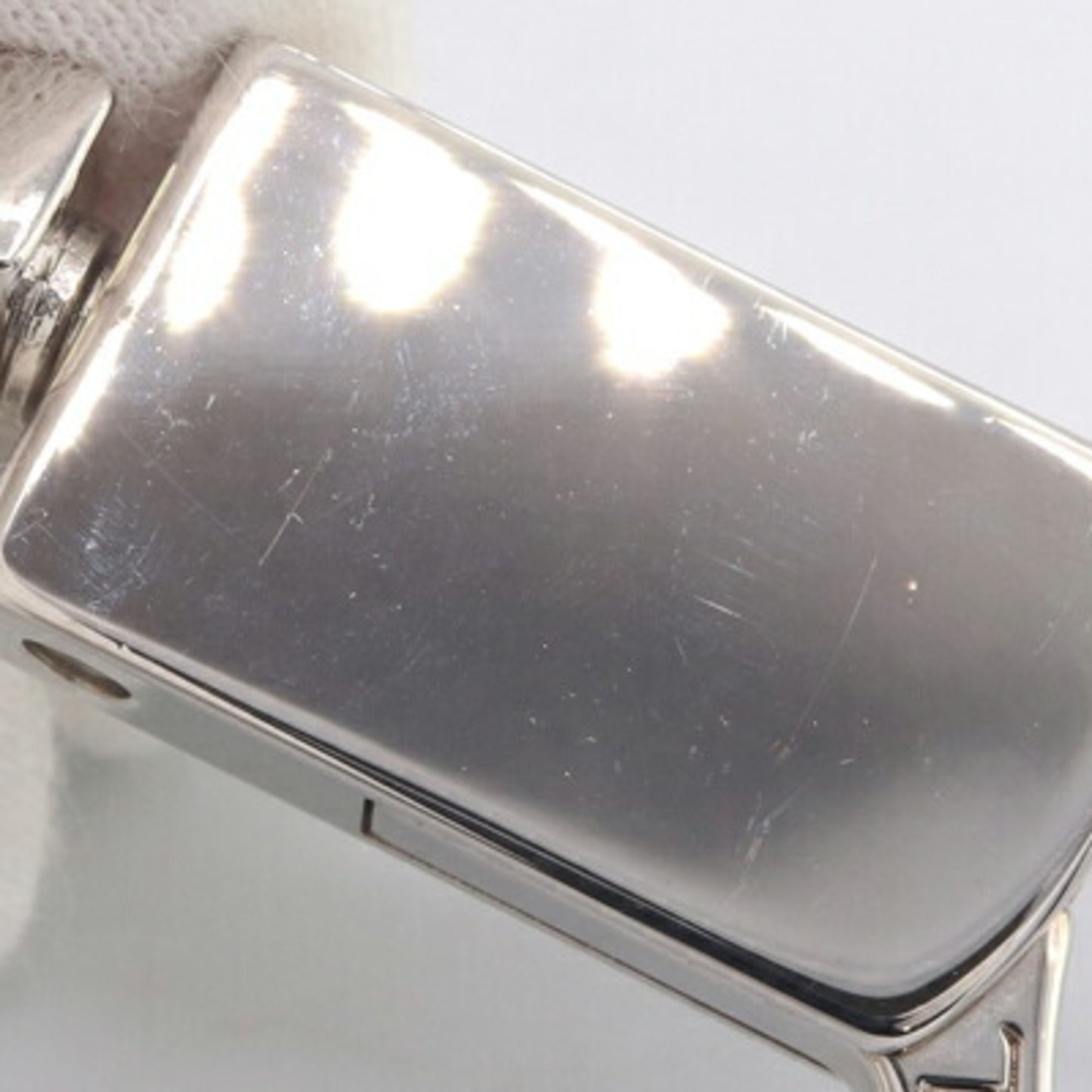 Bvlgari B.Zero1 Neck Strap Keychain 22170 Ivory Silver Leather Metal Key Ring