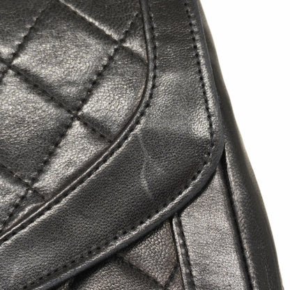 Chanel Shoulder Bag Matelasse W Chain Lambskin Black