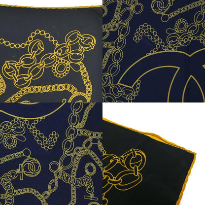 Chanel Scarf/Muffler Silk Black/Yellow