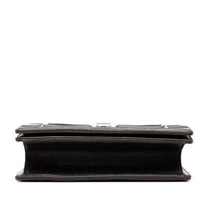 Christian Dior Dior Diorama Chain Shoulder Bag Black Leather