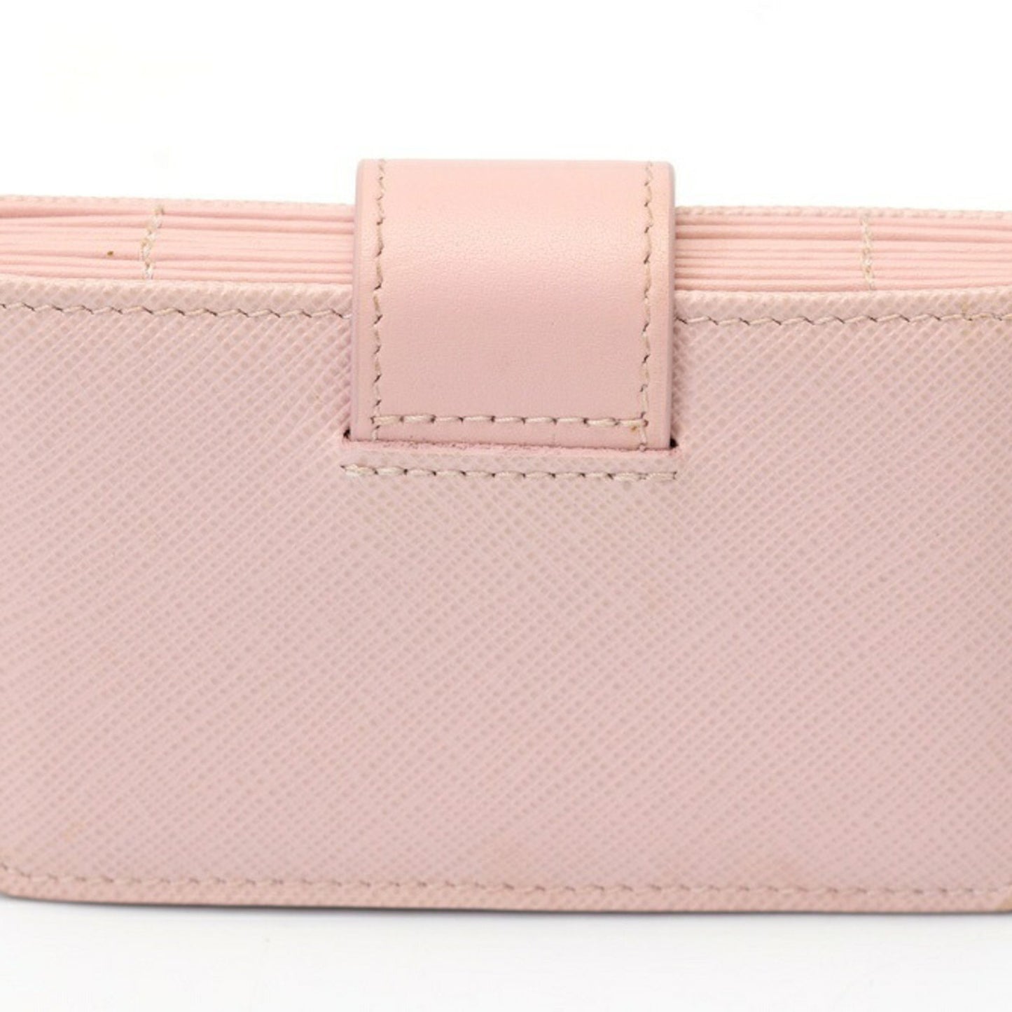 Prada Accordion Card Holder Case 1Mc211 Saffiano Leather Pink S-159269