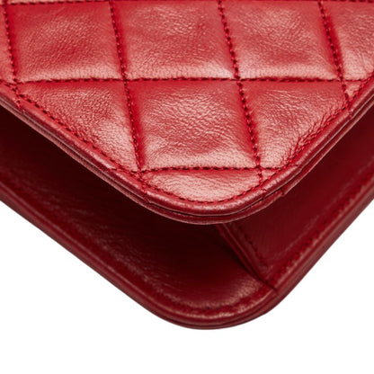 Chanel Coco Mark Matelasse Chain Shoulder Bag In Red Lambskin