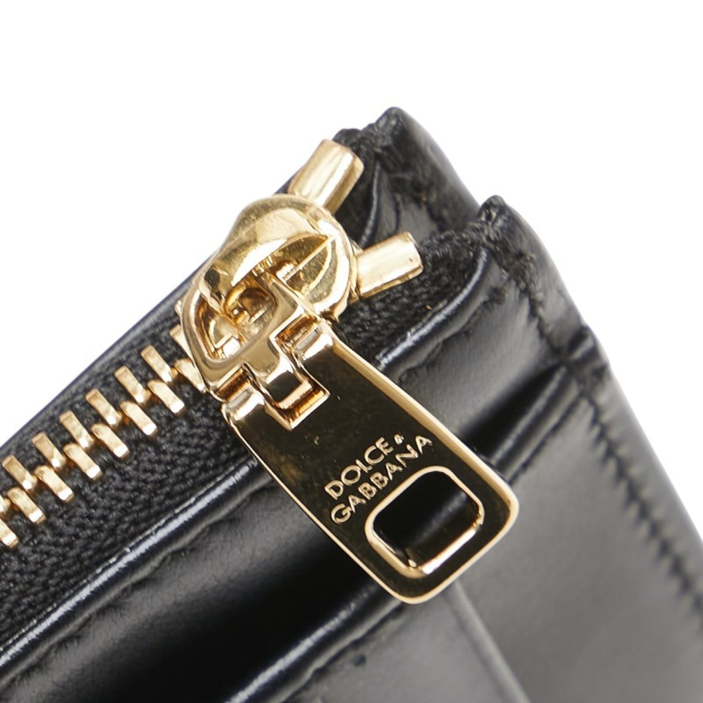 Dolce & Gabbana Dg Logo Business Card Case Fragment Black Calf Leather