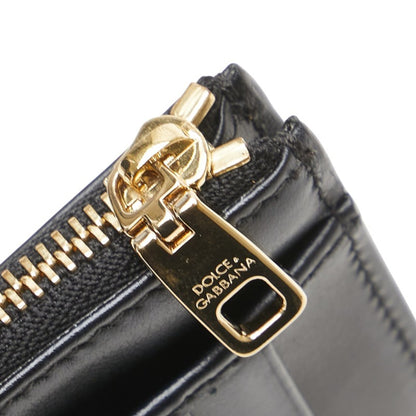 Dolce & Gabbana Dg Logo Business Card Case Fragment Black Calf Leather