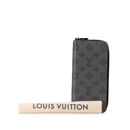 Louis Vuitton Monogram Shadow Zippy Wallet Vertical Long M81384 Grey Leather